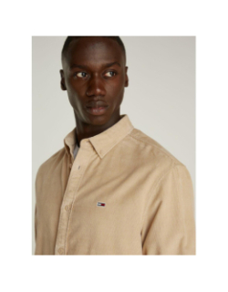 Chemise droite en velours côtelé beige homme - Tommy Jeans
