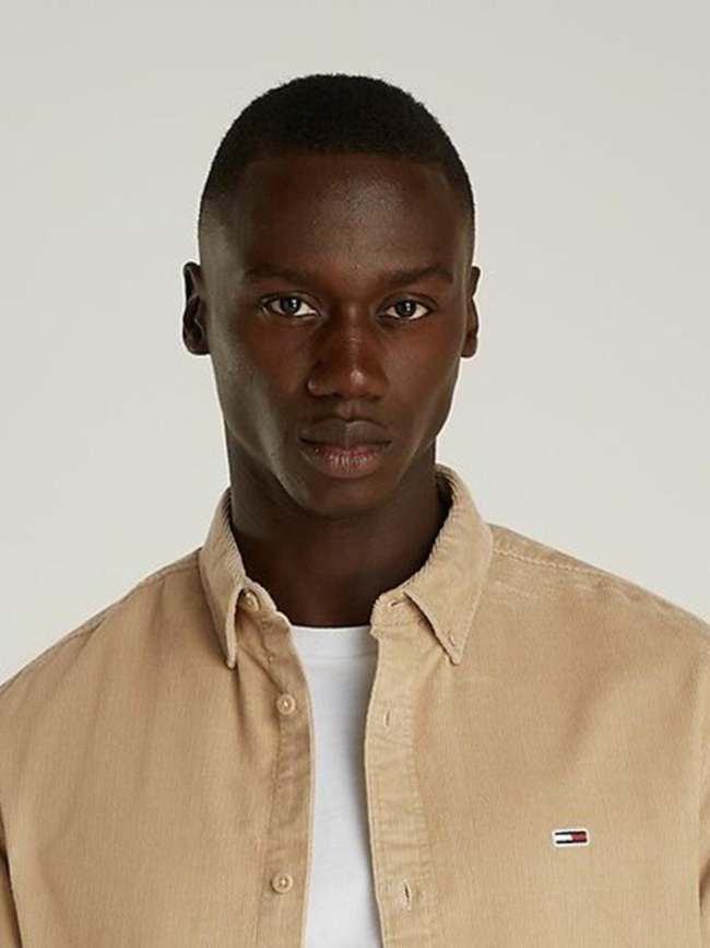 Chemise droite en velours côtelé beige homme - Tommy Jeans