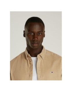 Chemise droite en velours côtelé beige homme - Tommy Jeans