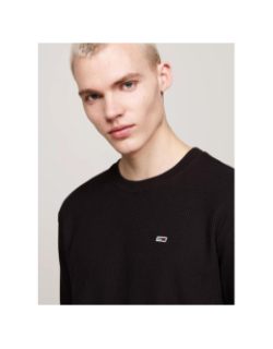 T-shirt manches longues à tissage alvéolé noir homme - Tommy Jeans