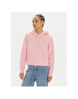 Sweat à capuche regular flag rose femme - Tommy Jeans