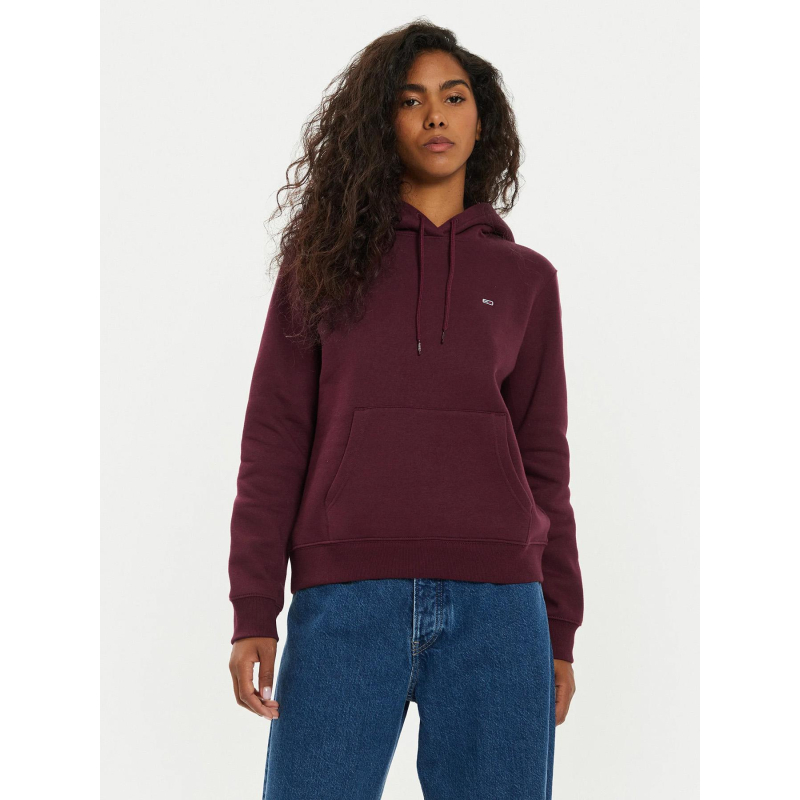 Sweat à capuche regular flag bordeaux femme - Tommy Jeans
