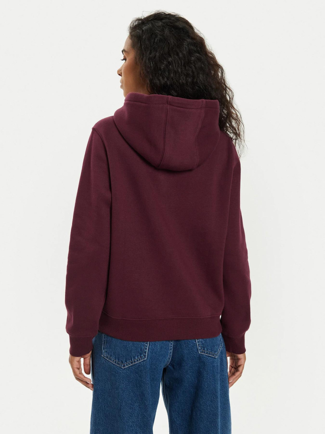 Sweat à capuche regular flag bordeaux femme - Tommy Jeans