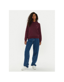 Sweat à capuche regular flag bordeaux femme - Tommy Jeans