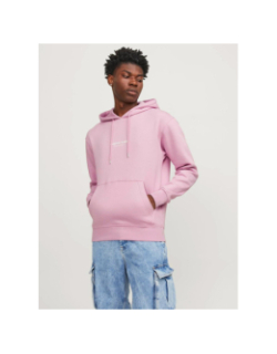 Sweat à capuche jorvesterbro rose homme - Jack & Jones