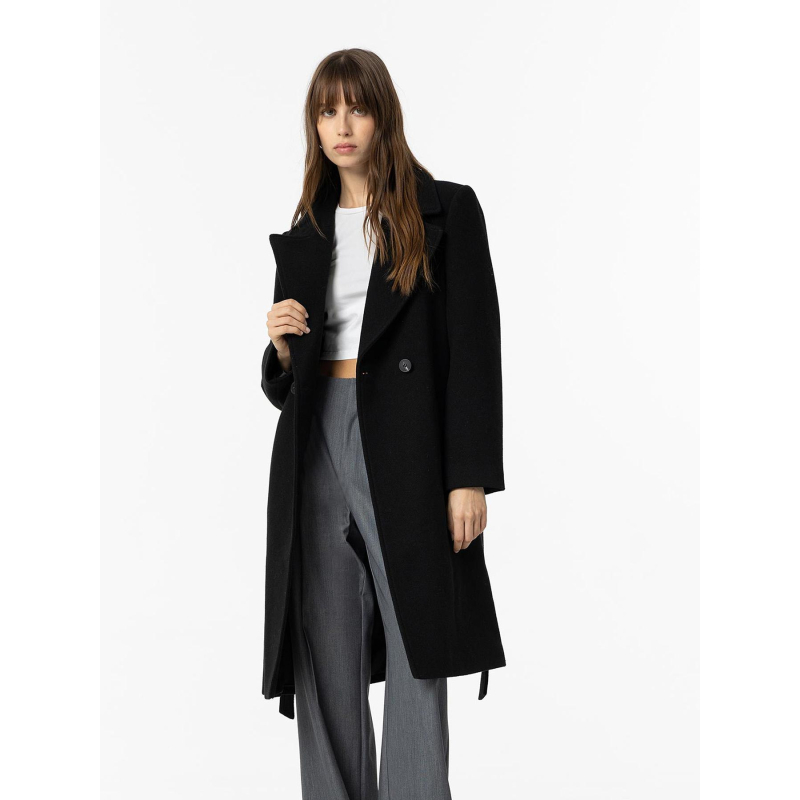 Manteau long compi 3 noir femme - Tiffosi