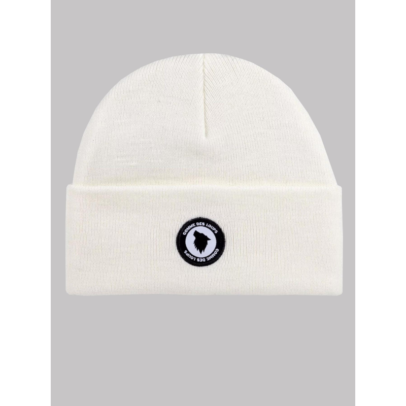 Bonnet haut badge tissé blanc - Comme Des Loups