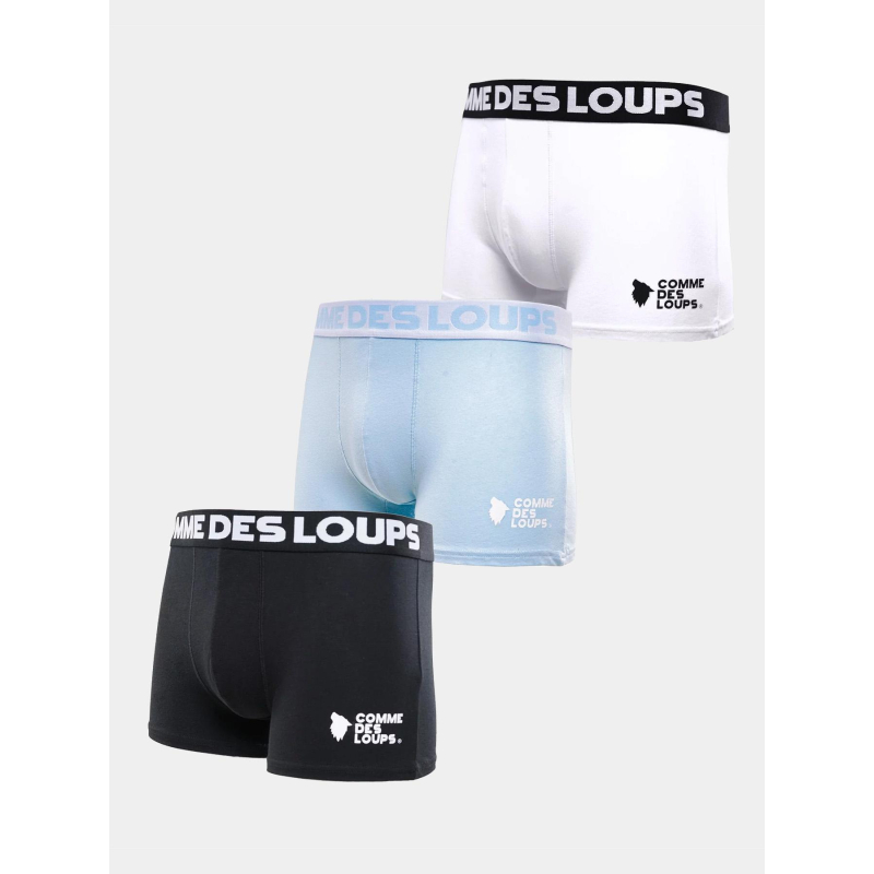 Pack de 3 boxers noir gris et bleu homme - Comme Des Loups