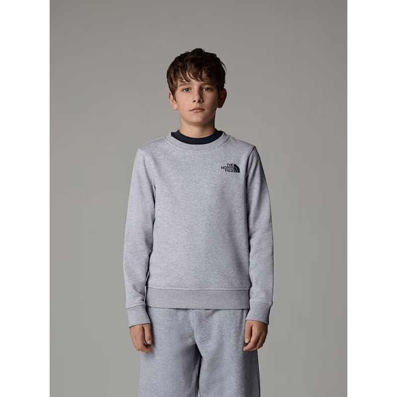 Sweat redbox regular crew gris garçon - The North Face