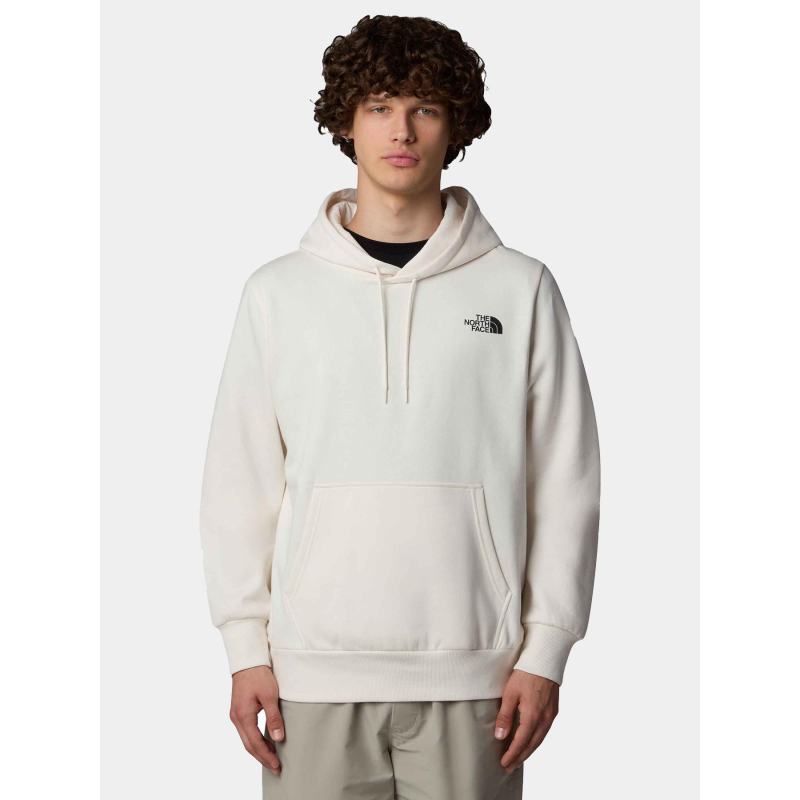Sweat à capuche logo blanc écru homme - The North Face