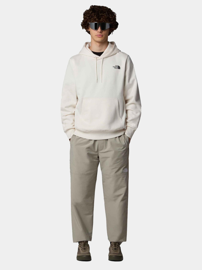 Sweat à capuche logo blanc écru homme - The North Face