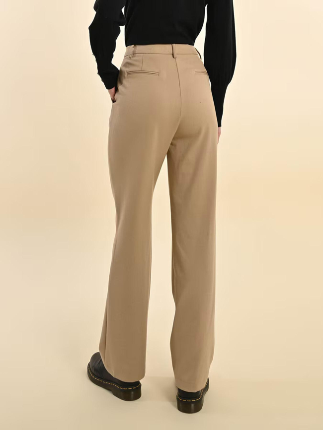 Pantalon droit taille haute beige femme - Molly Bracken