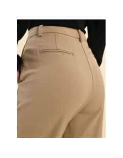 Pantalon droit taille haute beige femme - Molly Bracken
