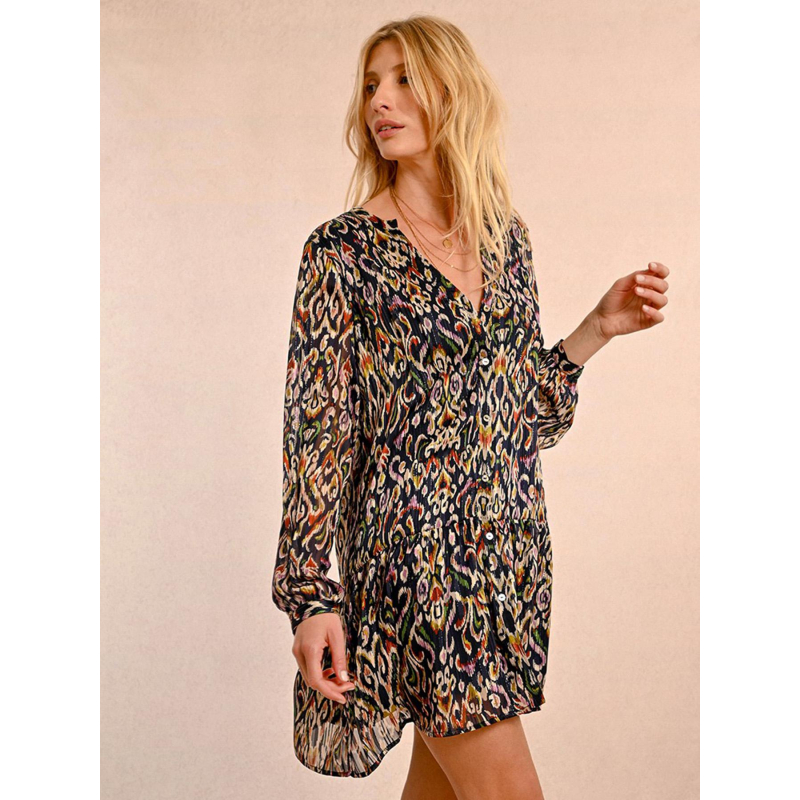 Robe courte imprimé bohème multicolore femme - Molly Bracken