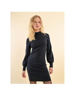 Robe courte ajustée en maille bleu marine femme - Molly Bracken