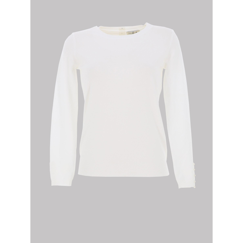 Pull fin à détails perlés blanc femme - Molly Bracken