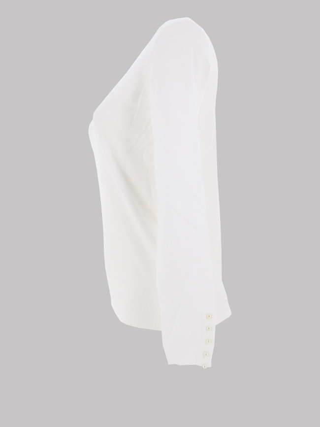 Pull fin à détails perlés blanc femme - Molly Bracken