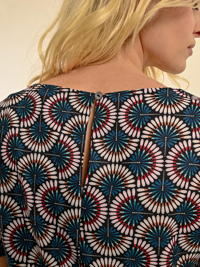 Robe courte imprimée bleu femme - Molly Bracken