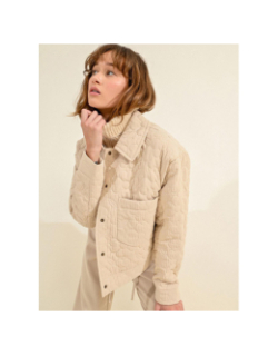 Veste type surchemise matelassée beige femme - Molly Bracken