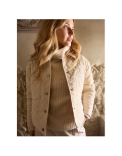 Veste type surchemise matelassée beige femme - Molly Bracken