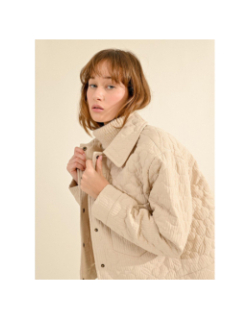 Veste type surchemise matelassée beige femme - Molly Bracken