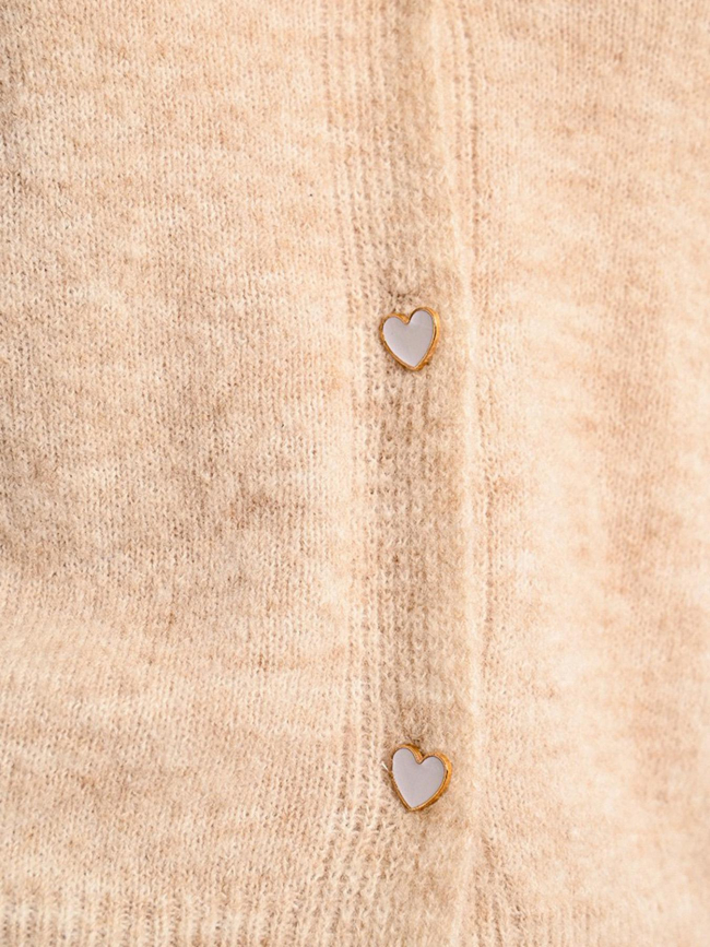 Gillet à maille ajourée beige femme - Molly Bracken