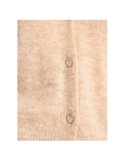 Gillet à maille ajourée beige femme - Molly Bracken