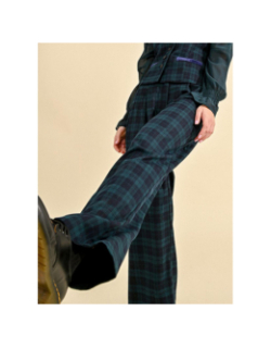 Pantalon à carreaux bleu femme - Molly Bracken
