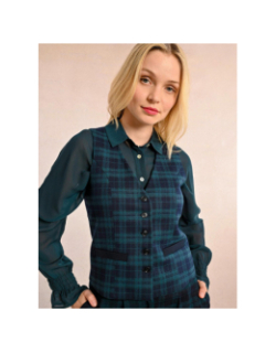 Veston à carreaux bleu marine femme - Molly Bracken
