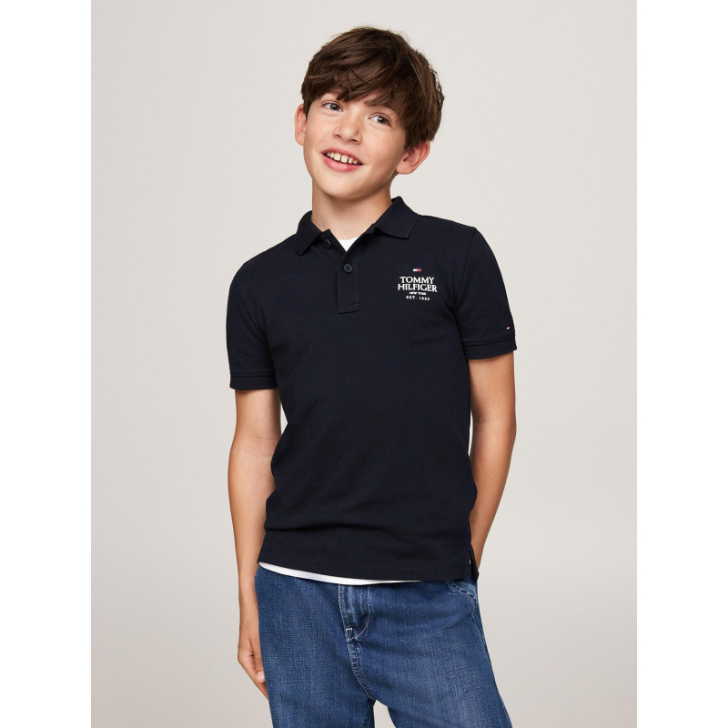 Polo coupe standard à logo bleu marine garçon - Tommy Hilfiger