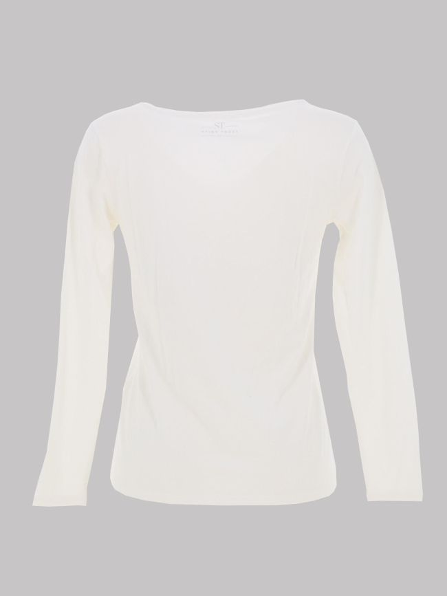 T-shirt à manches longues t-mania écru femme - Teddy Smith