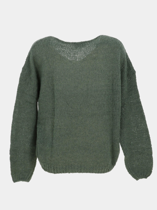 Pull col v molly vert femme - Teddy Smith