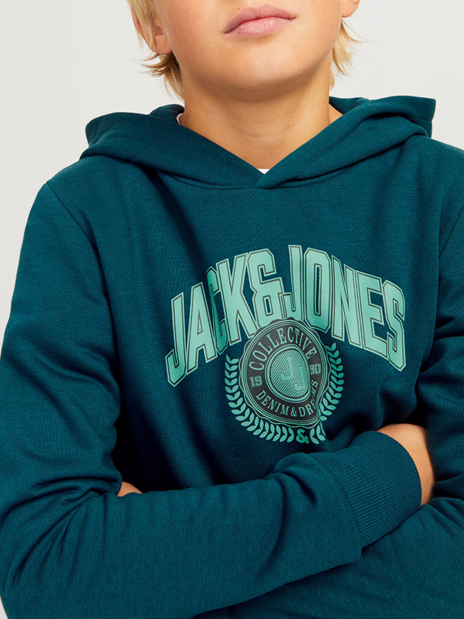Sweat à capuche jjkam varsity vert garçon - Jack & Jones