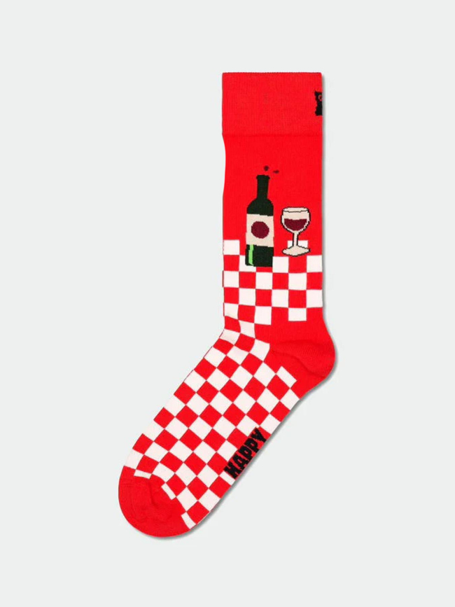 Chaussettes wine and dine rouge - Happy Socks