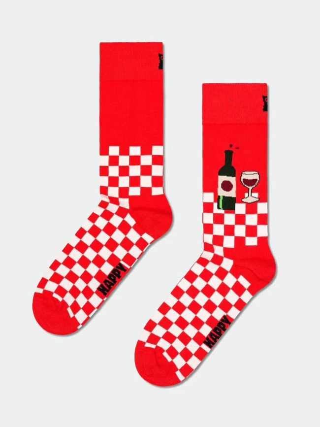 Chaussettes wine and dine rouge - Happy Socks