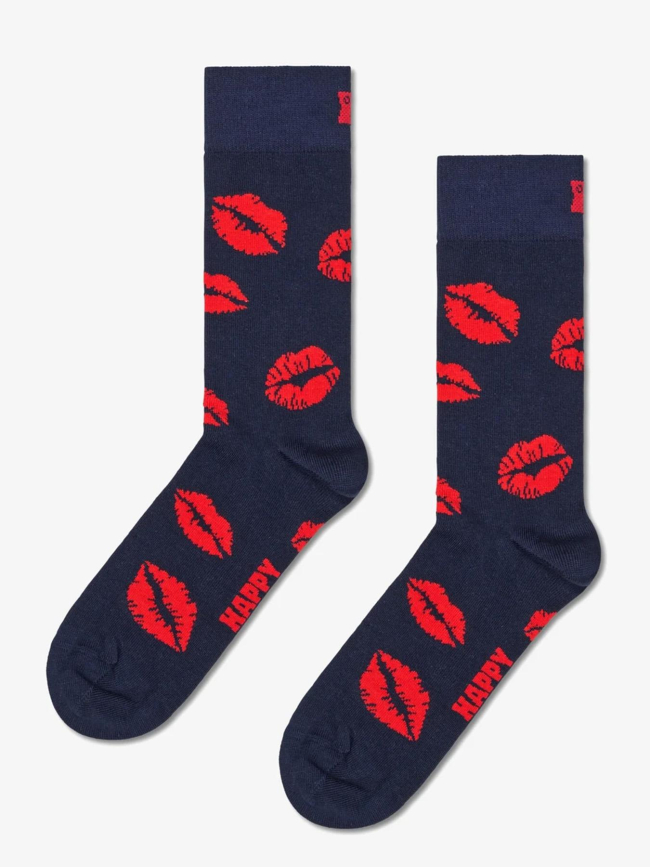Chaussettes kisses bleu marine rouge - Happy Socks