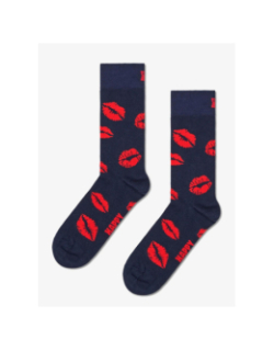 Chaussettes kisses bleu marine rouge - Happy Socks
