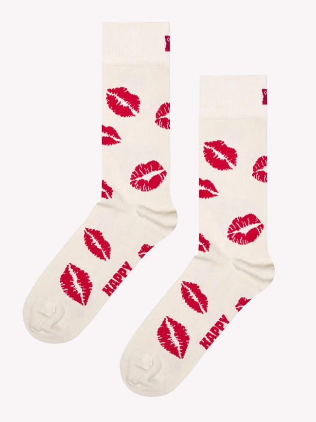 Chaussettes kisses blanc - Happy Socks