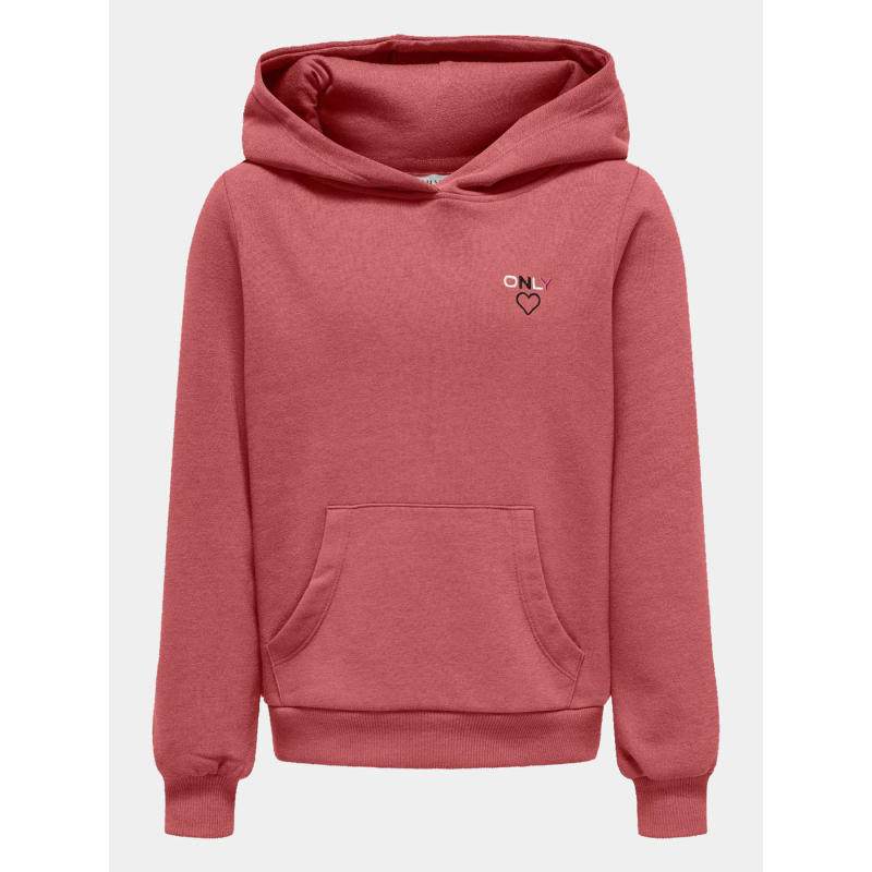 Sweat à capuche kognoomi rose fille - Only