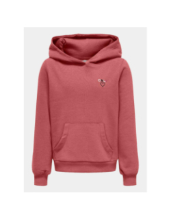 Sweat à capuche kognoomi rose fille - Only