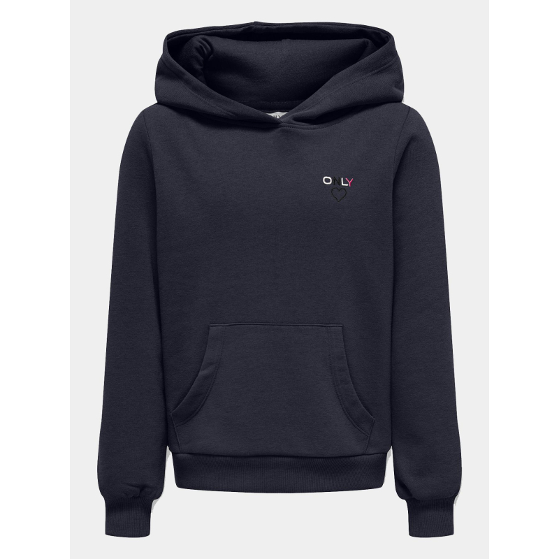 Sweat à capuche kognoomi bleu marine fille - Only