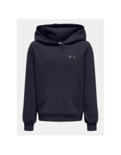 Sweat à capuche kognoomi bleu marine fille - Only