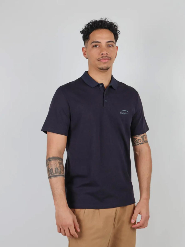 Polo uni nazak bleu marine homme - Oxbow