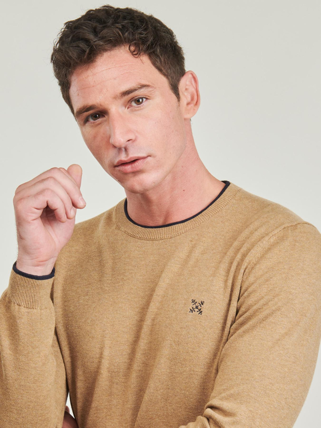 Pull essentiel col rond beige homme - Oxbow