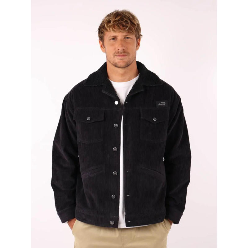 Veste en velours doublée en sherpa jessie noir homme - Oxbow