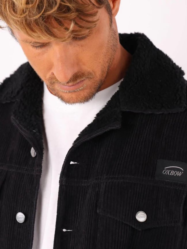 Veste en velours doublée en sherpa jessie noir homme - Oxbow