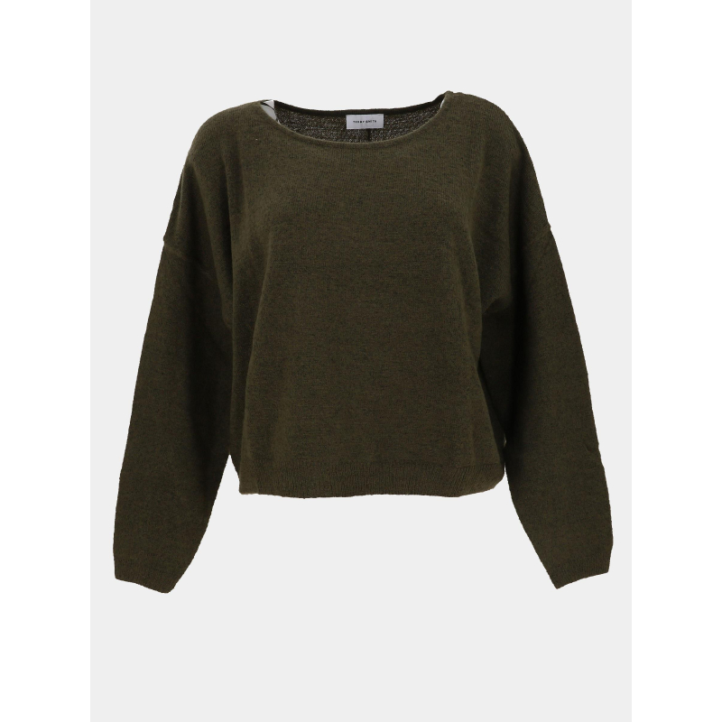 Pull à col bateau p-petille kaki femme - Teddy Smith
