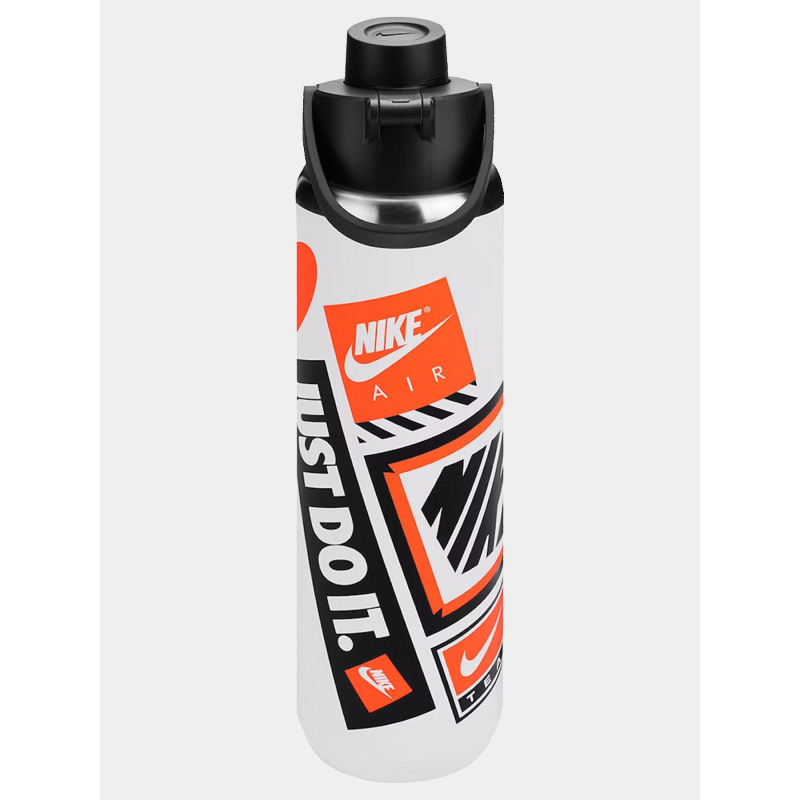 Gourde en acier recharge chug 71cl blanc orange et noir - Nike