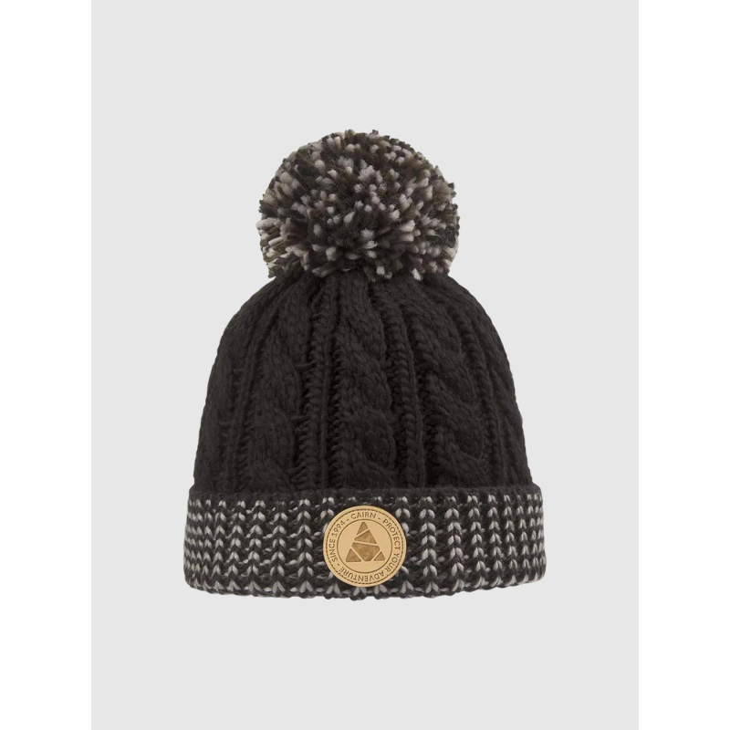 Bonnet à pompon evan noir enfant - Cairn