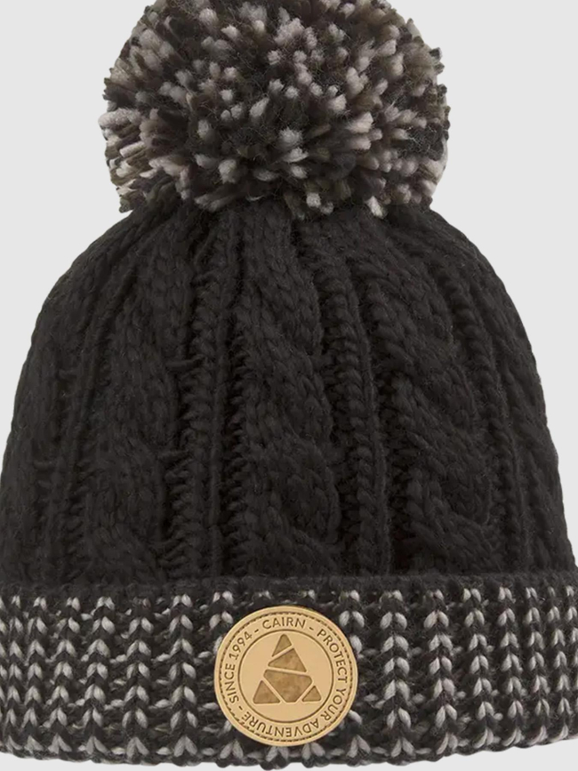 Bonnet à pompon evan noir enfant - Cairn